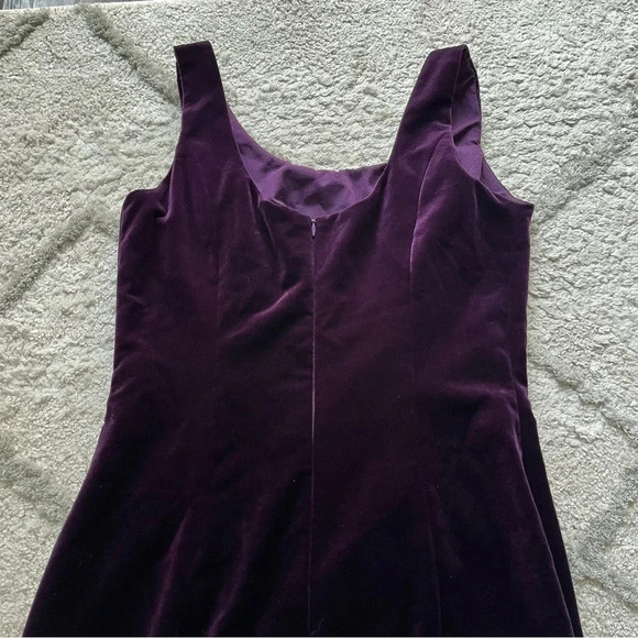 Vintage Watters and Watters Purple Velvet midi Formal Dress size 10 - Picture 2 of 10